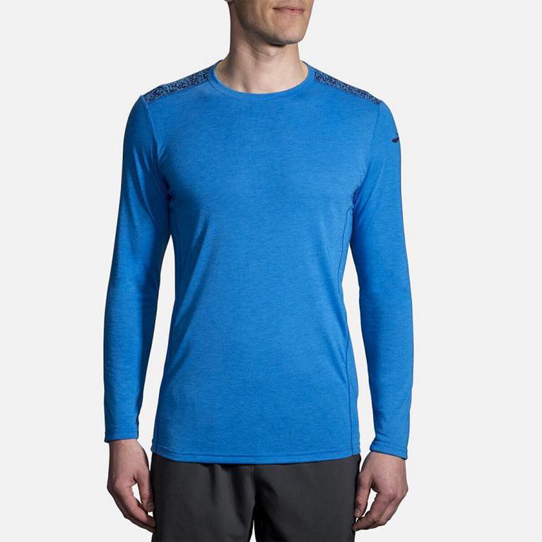 Brooks Men's Distance Long Sleeve Running Shirt - Blue (NTBR07845)